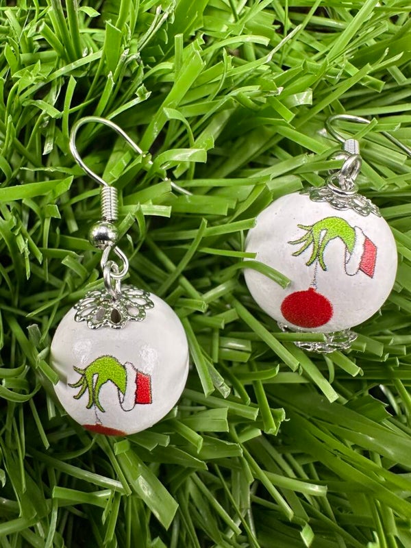 Boucles d oreilles Grinch de Noël