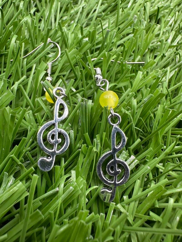 Boucles d’oreilles Clé de sol citronnée