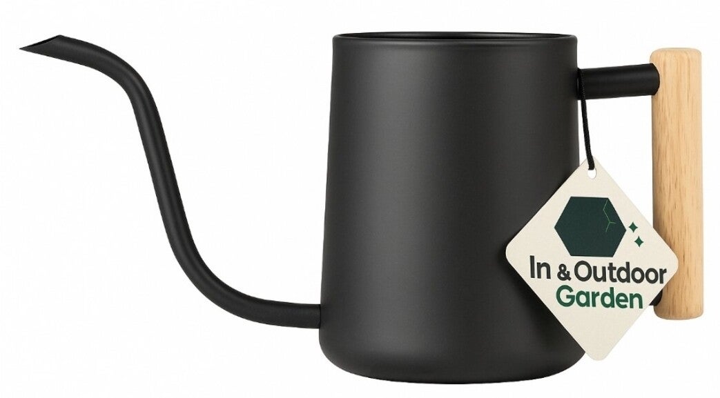 Decoratieve Gieter 1 Liter Mat Zwart Metaal.