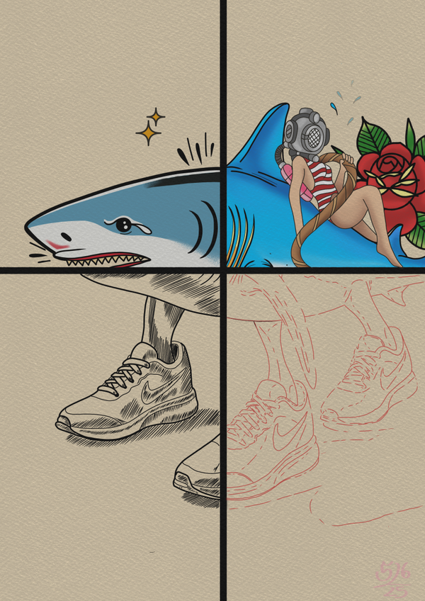 "Urban Shark" – Pop Art Kunstdruck A3 (limitiert)
