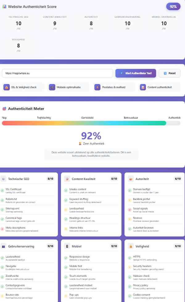 🔍 Authentieke SEO Test English and Dutch TOOL