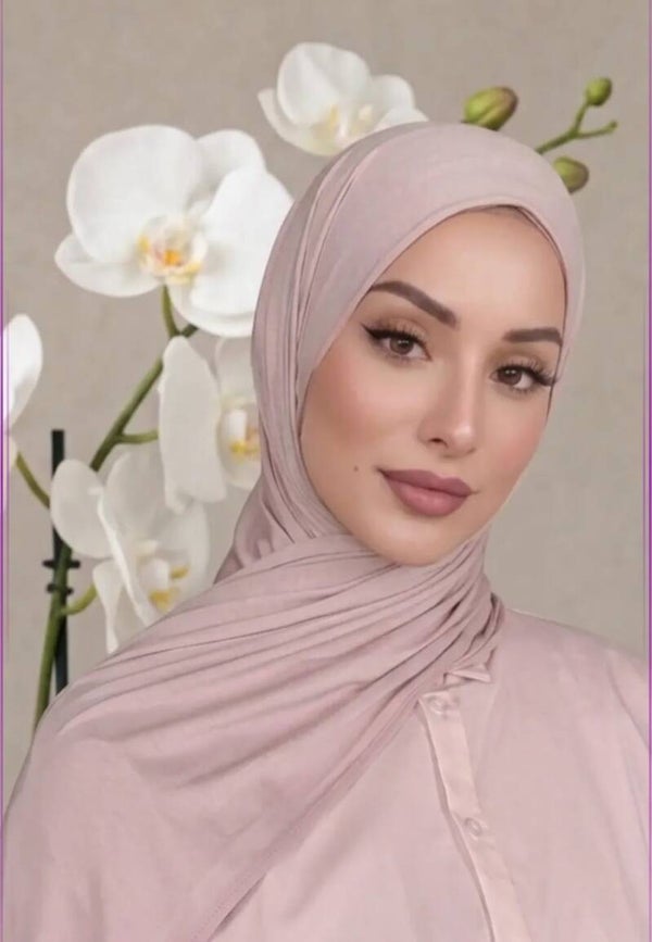 Premium Jersey Hoofddoek-Dusty/Rose