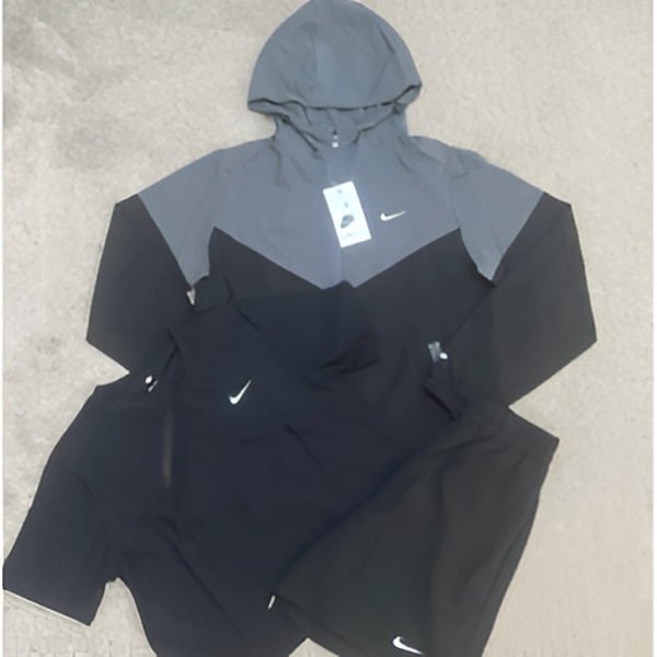 Nike 3 Piece Black/Grey Windrunner Set