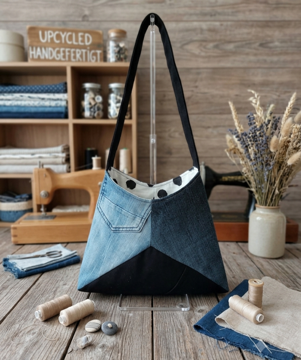 Upcyclingtasche Jeans/Baumwolle