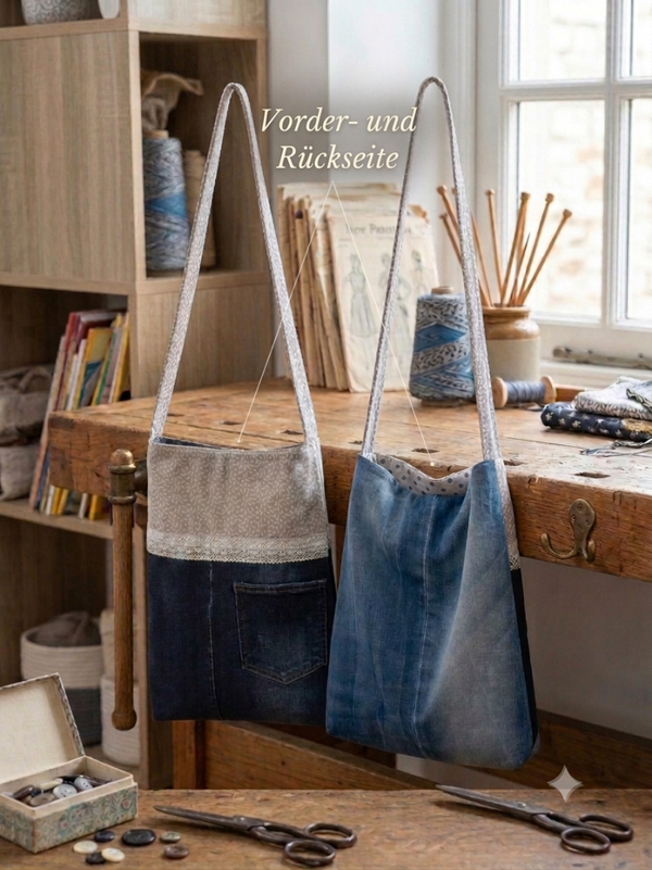 Upcyclingtasche Jeans/Baumwolle