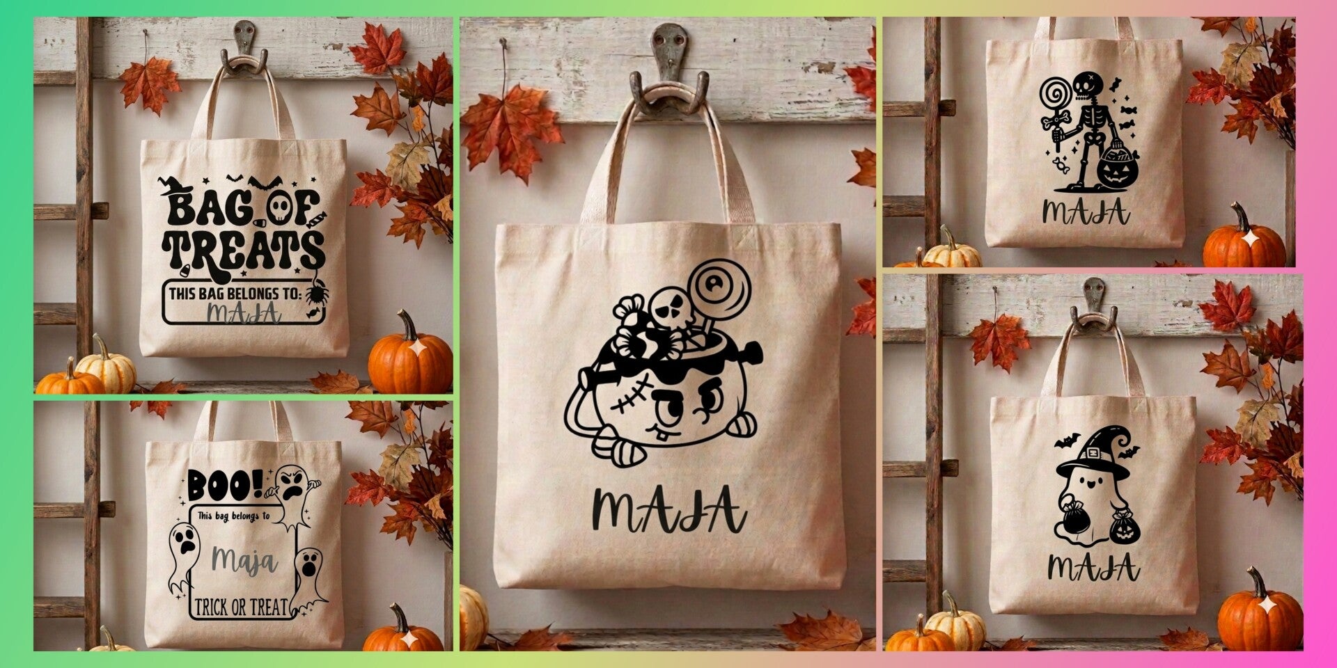 (Personalisierte) Halloweenbeutel