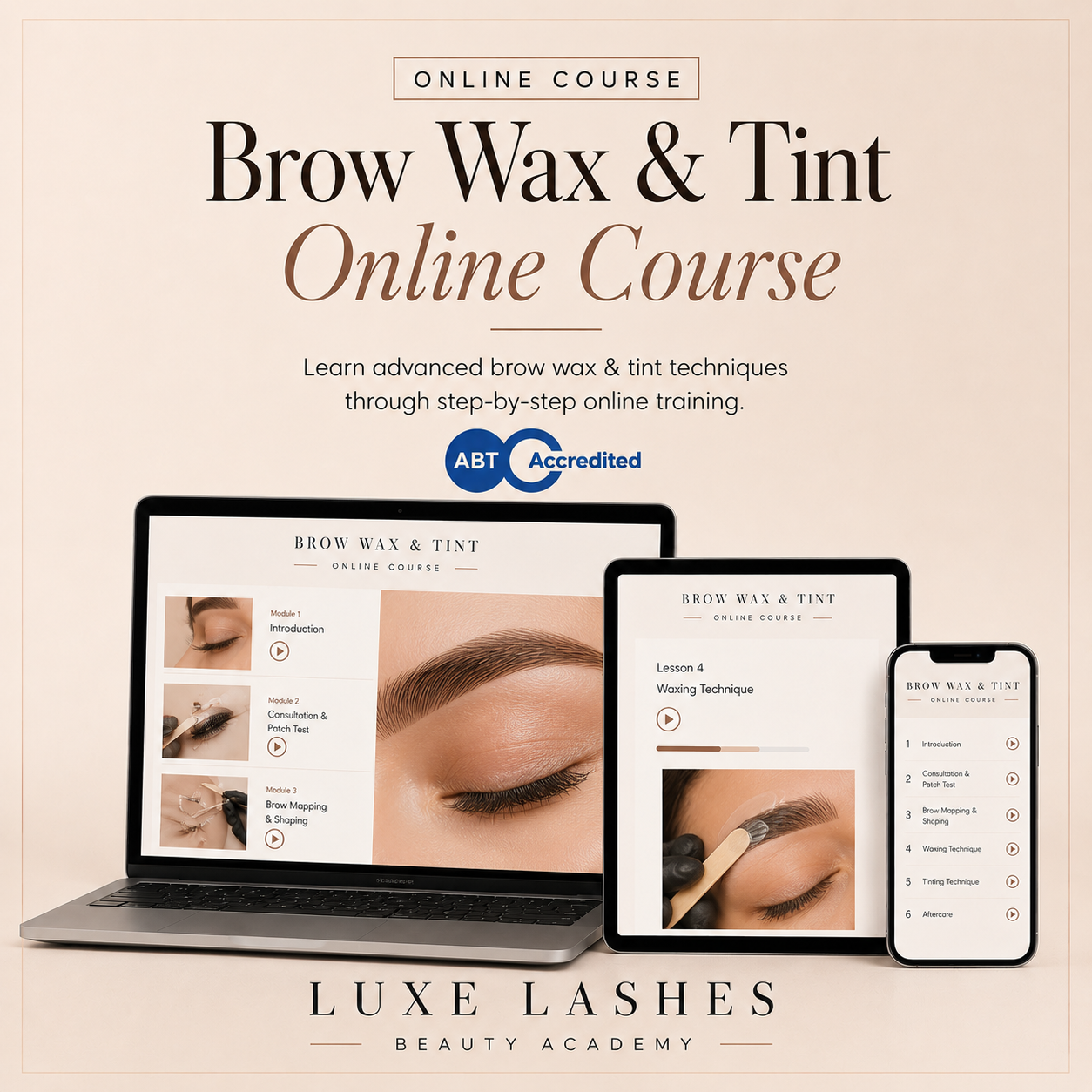 ONLINE BROW WAX AND TINT COURSE
