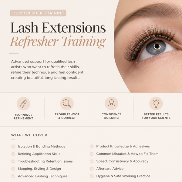 1:1 LASH EXTENSIONS REFRESHER TRAINING