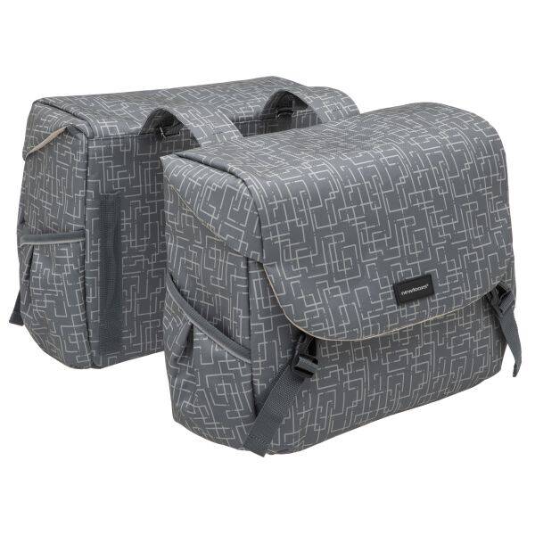 Dubbele fietstas New Looxs Mondi Joy Double RT 38 liter 37 x 16 x 32 cm (2x) - ivy grey