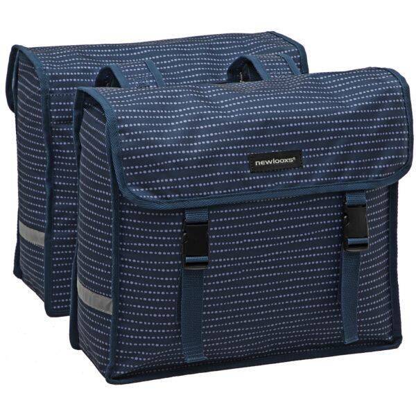 Dubbele fietstas New Looxs Fiori Double Nomi 30 liter 37 x 33 x 12,5 cm (x2) - blauw