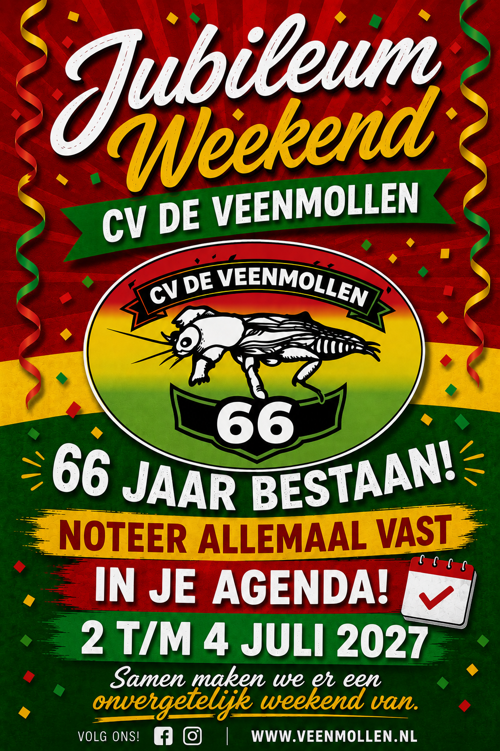 Logo 66 jaar CV De Veenmollen