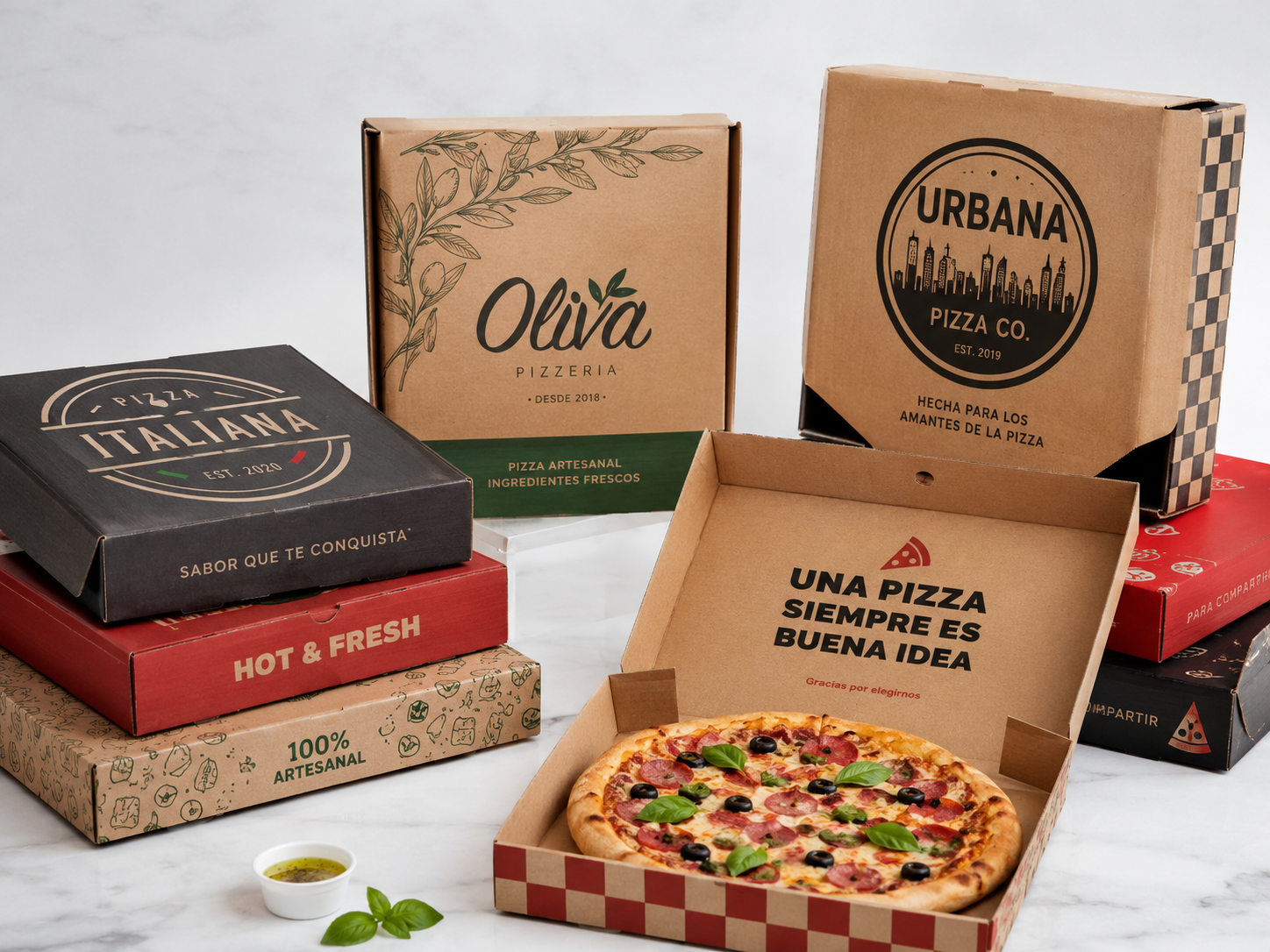 Cajas de pizzas paquetes de 500 unidades