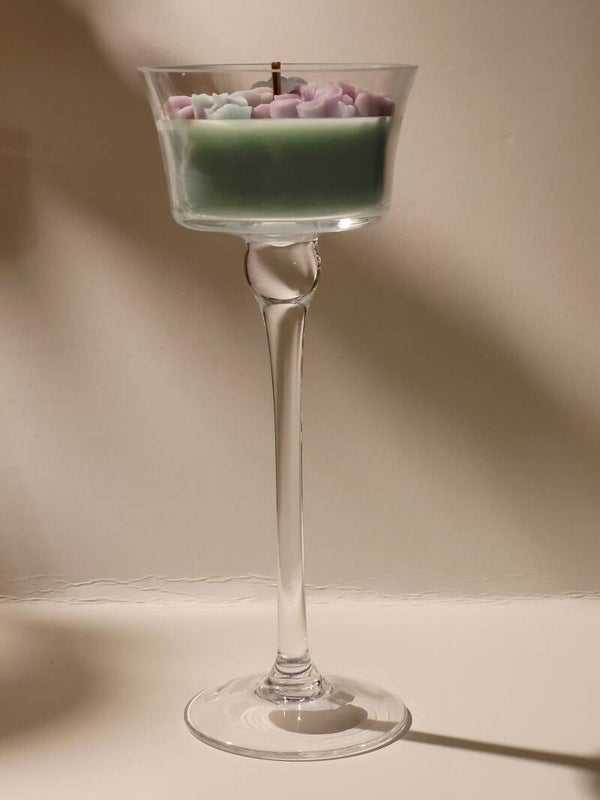 Bougie élégante sur pied Création artisanale parfumée
