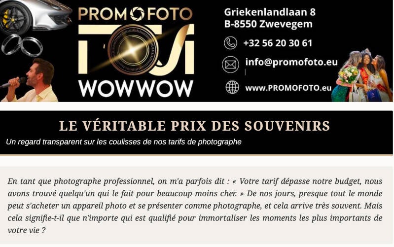 tarif photographe marriage