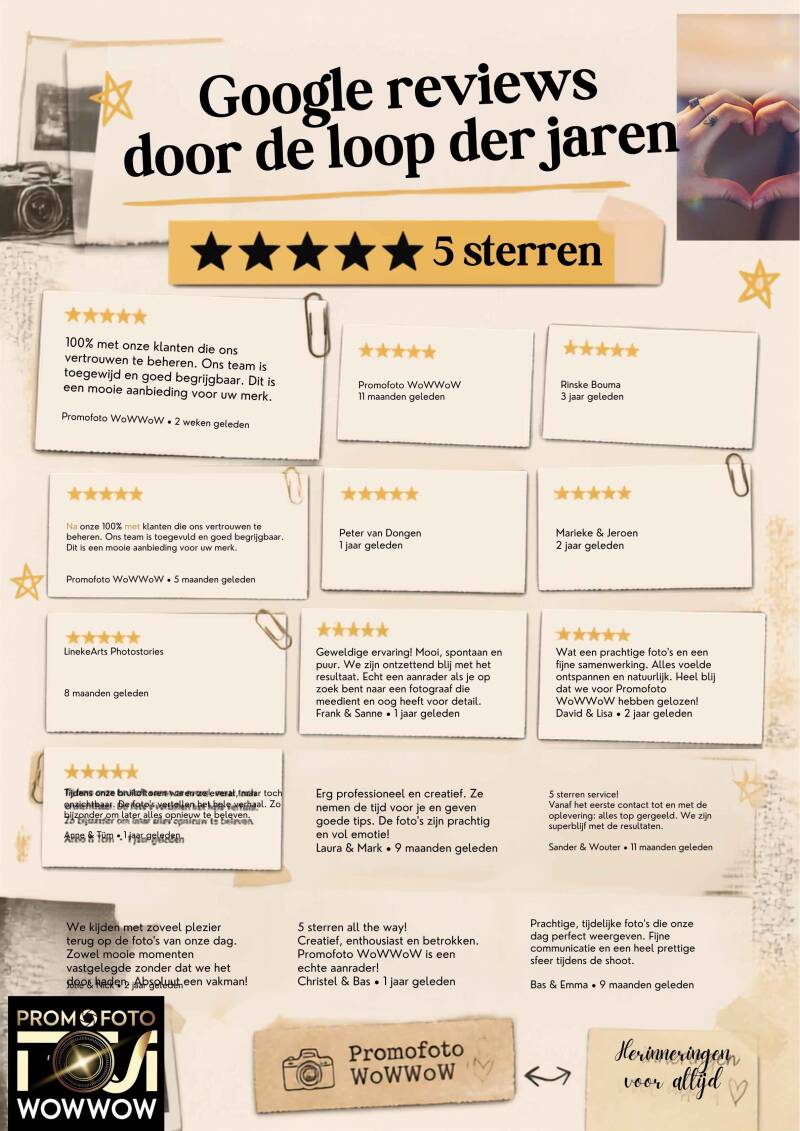 google reviews fotograaf huwelijk trouw promofoto wowwow