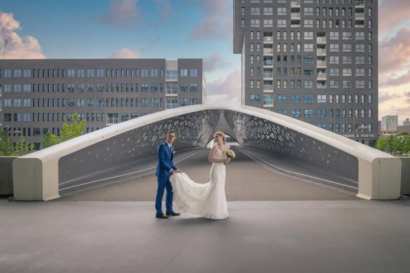 huwelijksfotograaf voetgangersbrug Antwerpen fotograaf