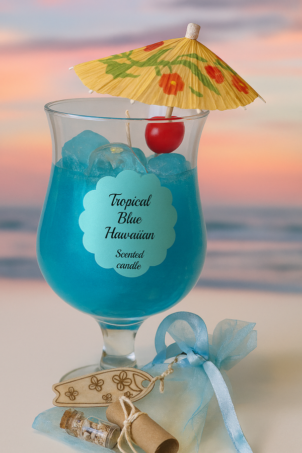 Tropical Blue Hawaiian Gel Wax Cocktail Candle