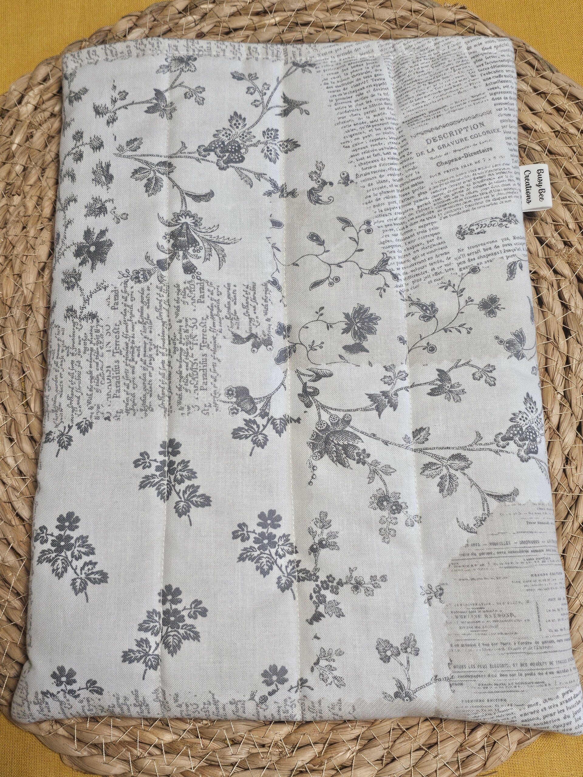 Script floral book sleeve