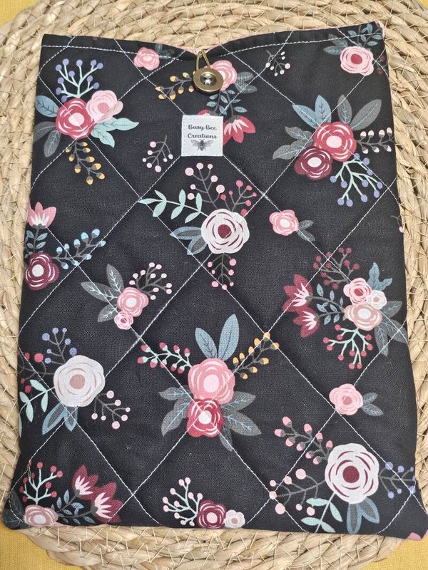 Black floral book sleeve