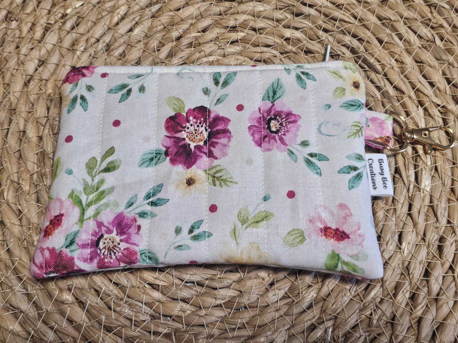 Purple floral wristlet