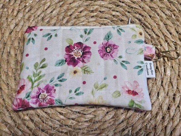 Purple floral wristlet