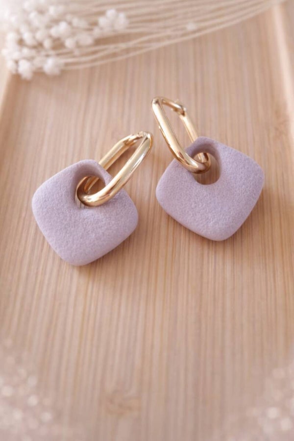 Mauve Elegance Hoops