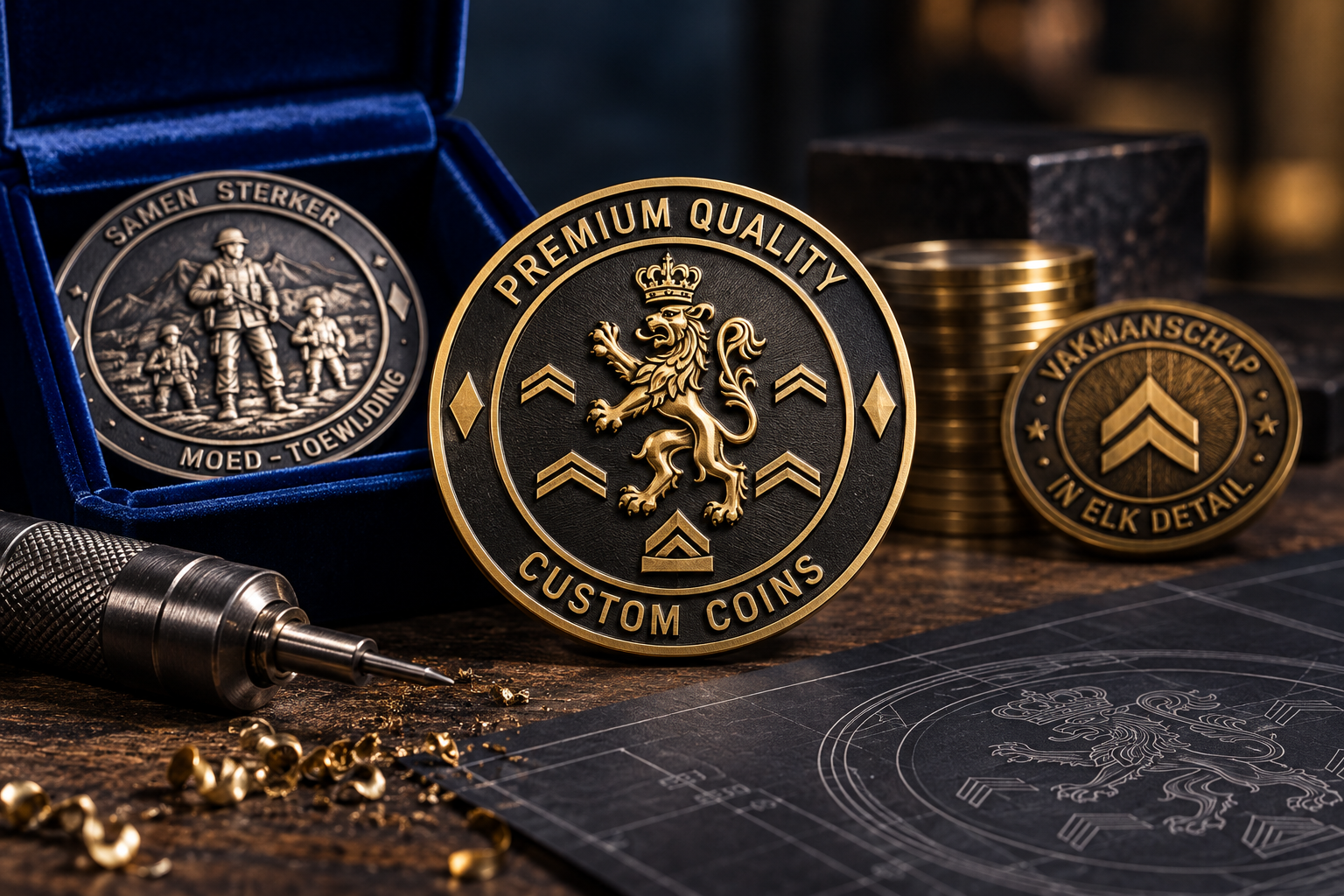 Hoogwaardige productie van commanders coins