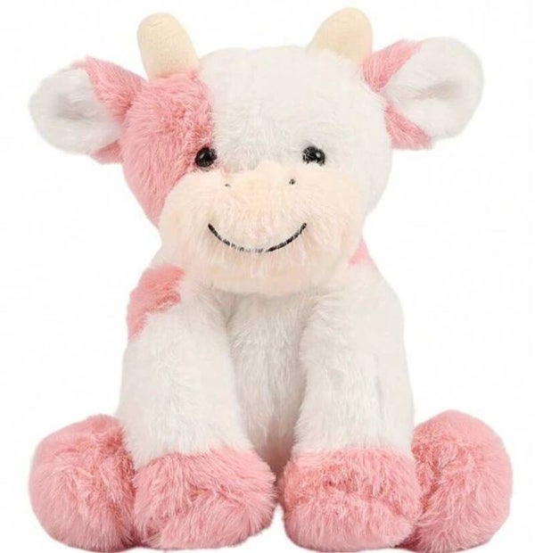 Knuffel koe roze