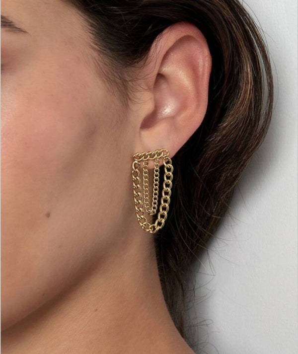 Goude ketting oorbellen
