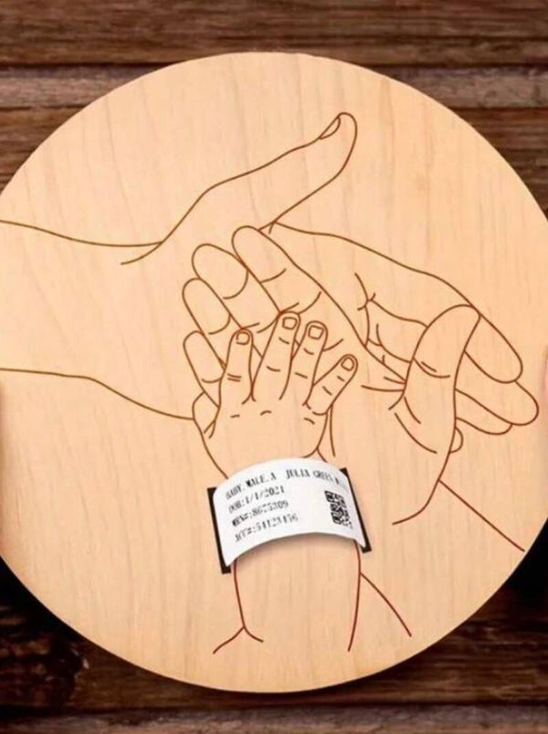 Geboorte bordje voor armbandje
