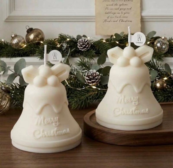 Kerstbel kaars 2 stuks