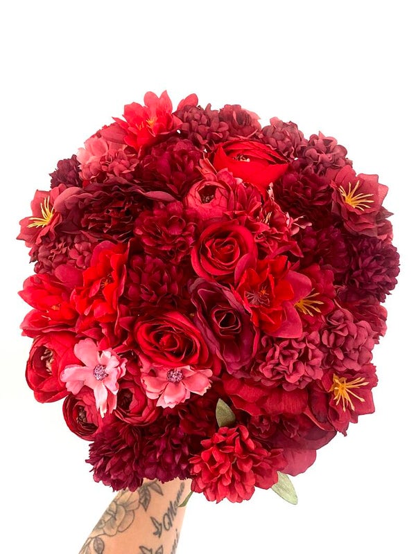 Nep bloemen boeket rood