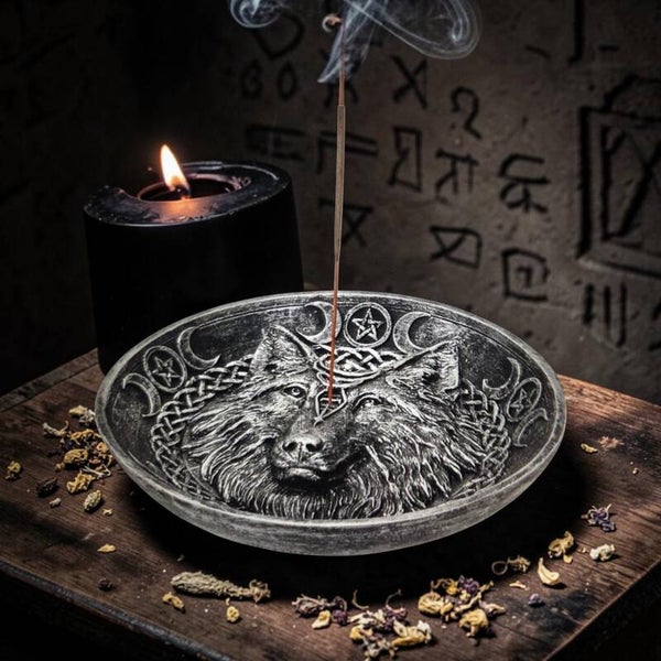 Porte encens tête de loup
