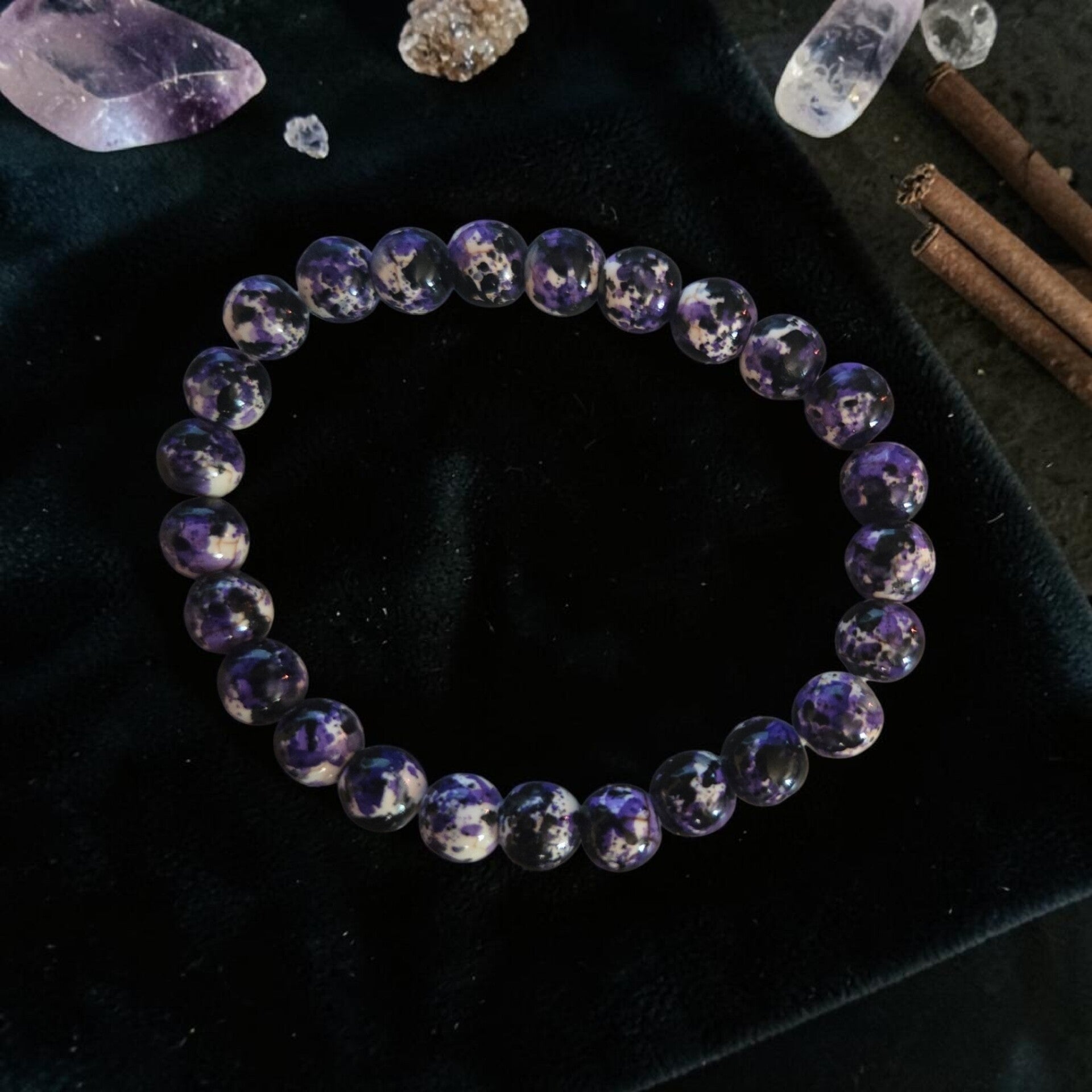 Bracelet en Agate de feu violet