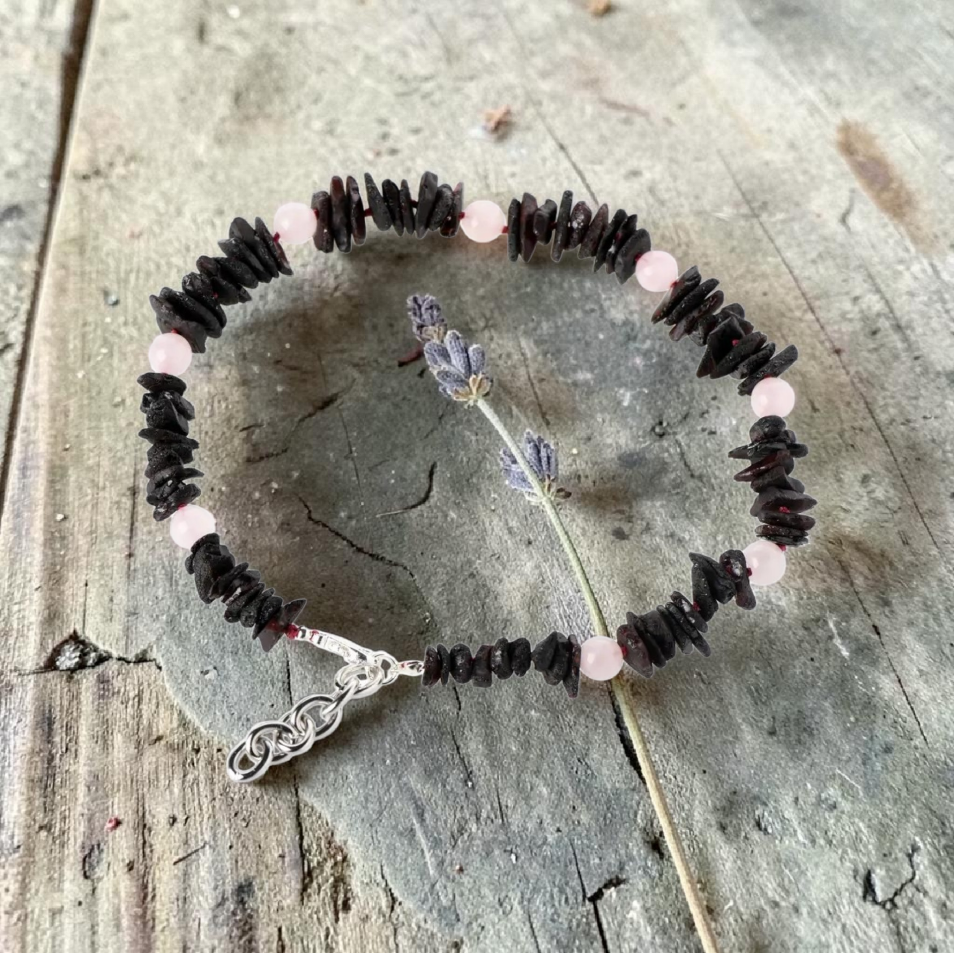 Collier ambre et perles de quartz 55cm