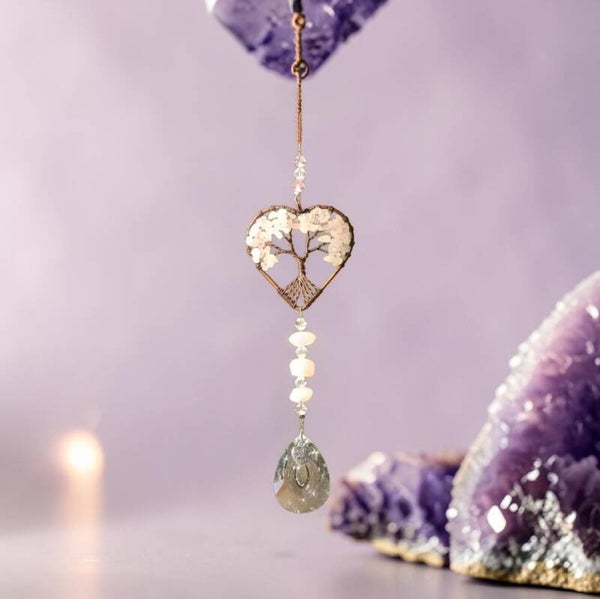 Attrape soleil en forme de coeur arbre de vie