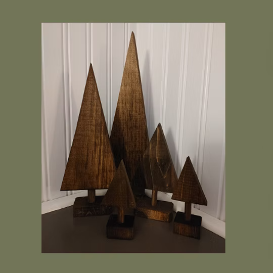 Rustic Christmas Trees (set of 5)