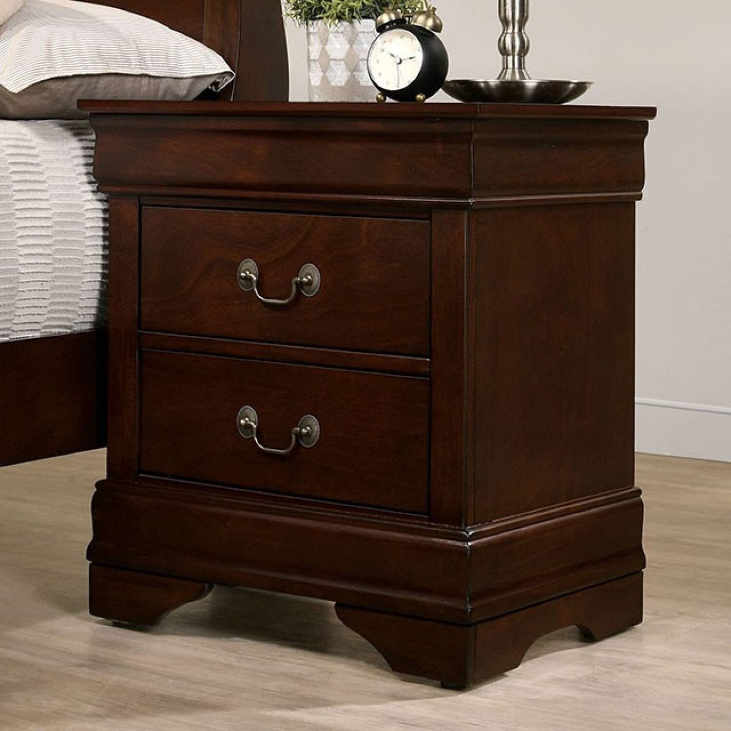 LOUIS PHILIPPE Nightstand - Dark Cherry