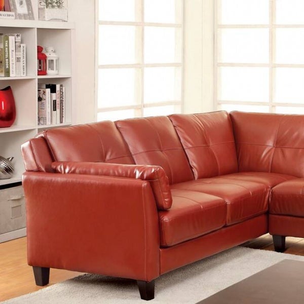 PEEVER Sectional - Mahogany Red