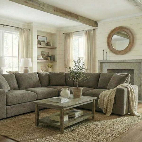 CROWLE Sectional - Light Brown
