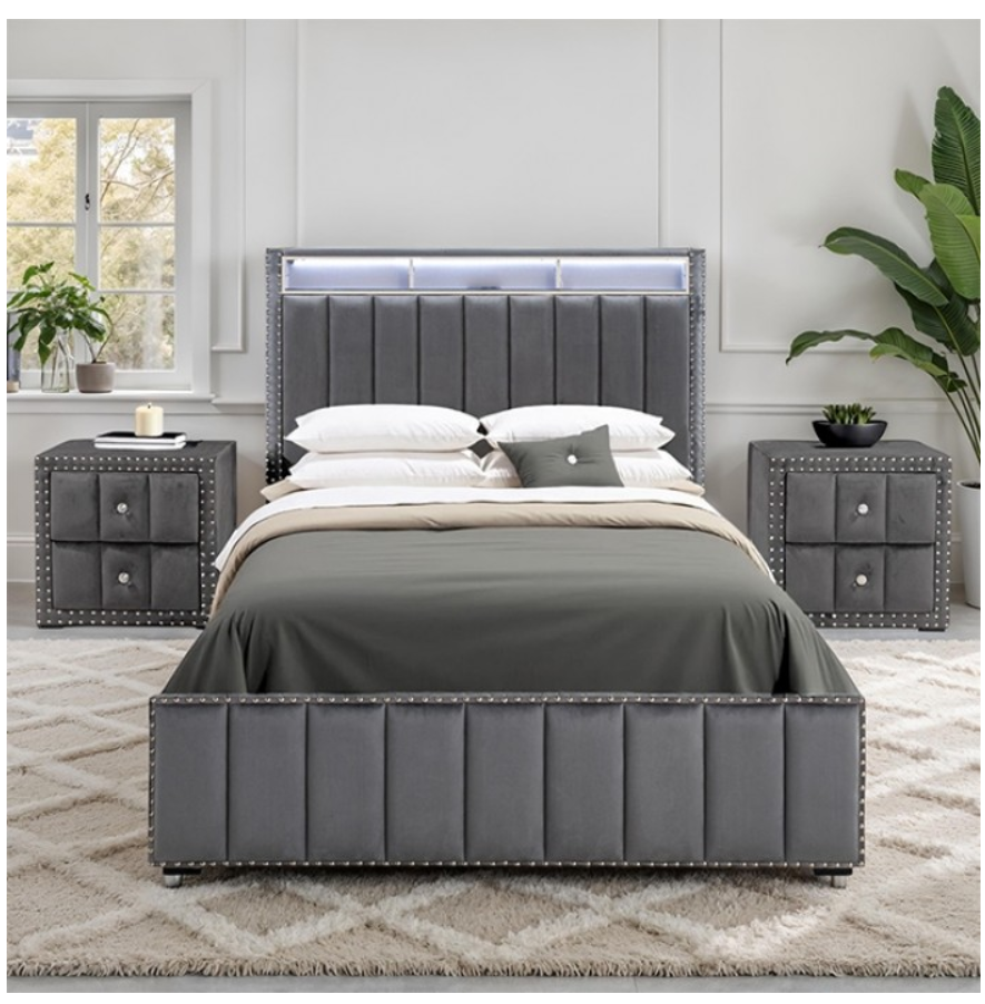 FARESE Bed - Dark Gray