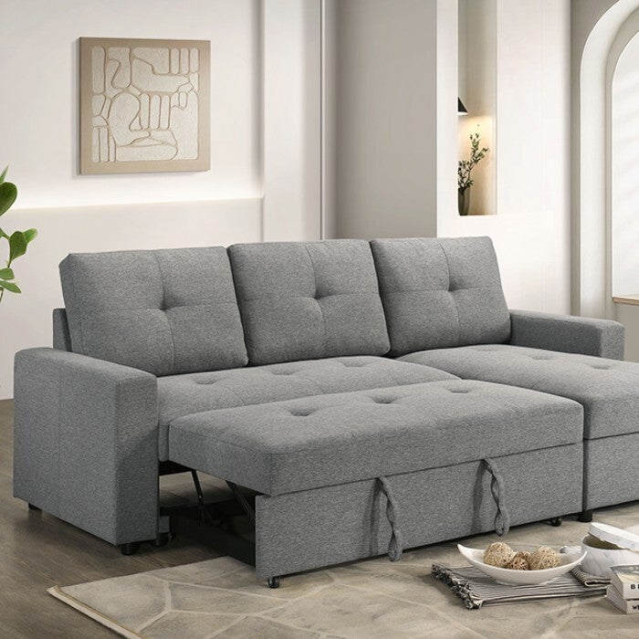 GIORGI Pull Out Sectional Sofa - Gray