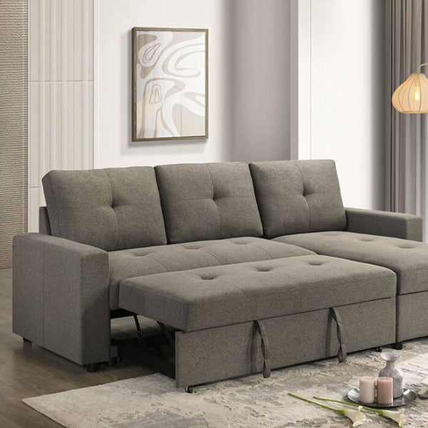 GIORGI Pull Out Sectional Sofa - Light Brown