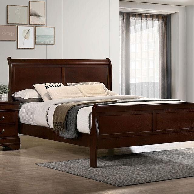 LOUIS PHILIPPE Bed - Dark Cherry