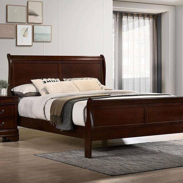 LOUIS PHILIPPE Bed - Dark Cherry