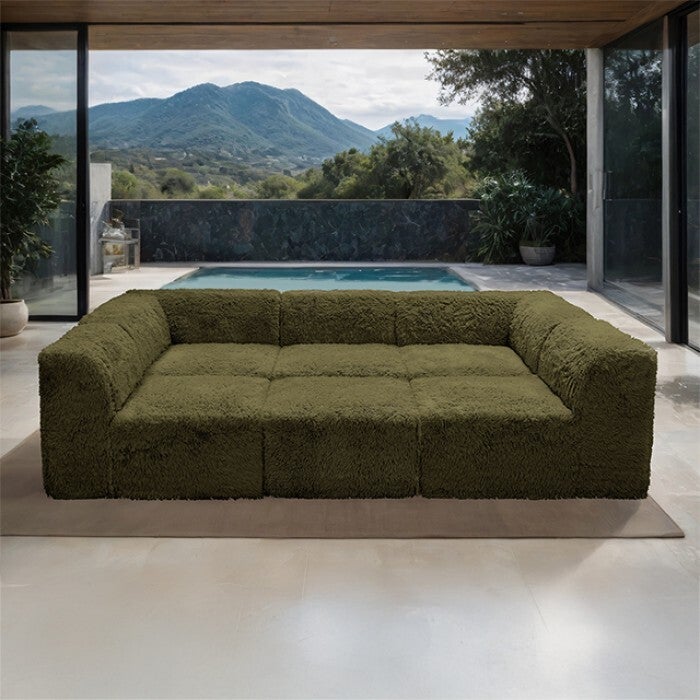 NAPPI Compressed Foam Daybed Sectional - Olive Green