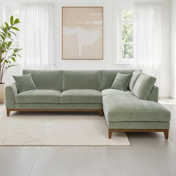WATTON Sectional - Right Chaise - Olive Green