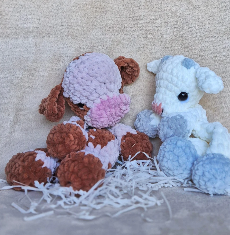 vaca y cabra amigurumis para bebes hechos a mano