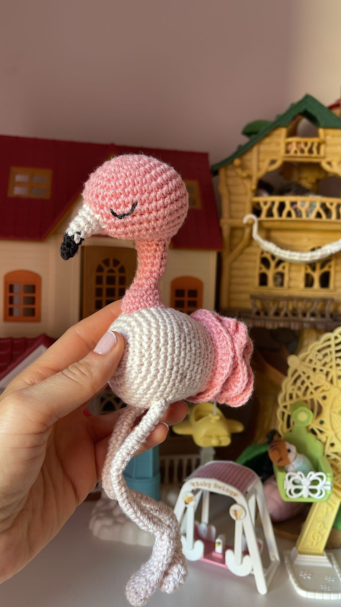 Flamenco amigurumi hecho a mano para regalo especial