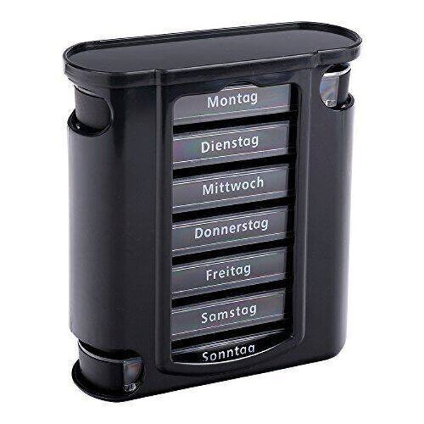 Schramm Tablettenbox mit Schwarzen Schiebern für 7 Tage